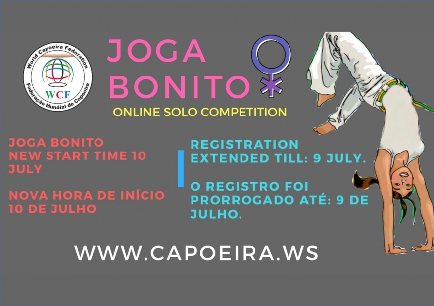 Competição on-line feminina de capoeira solo - extensão de inscrição